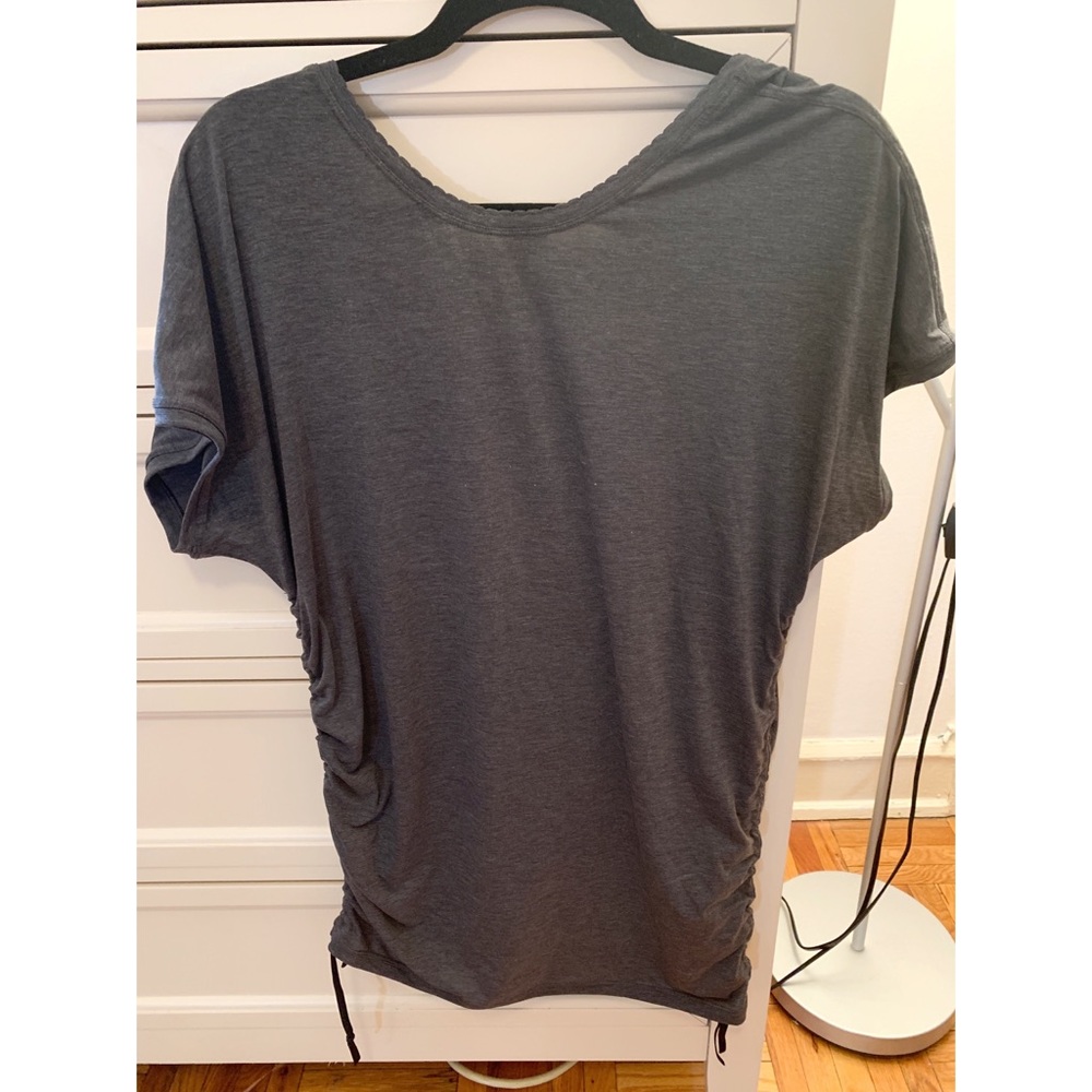 Lululemon gray top with side ruching, size M